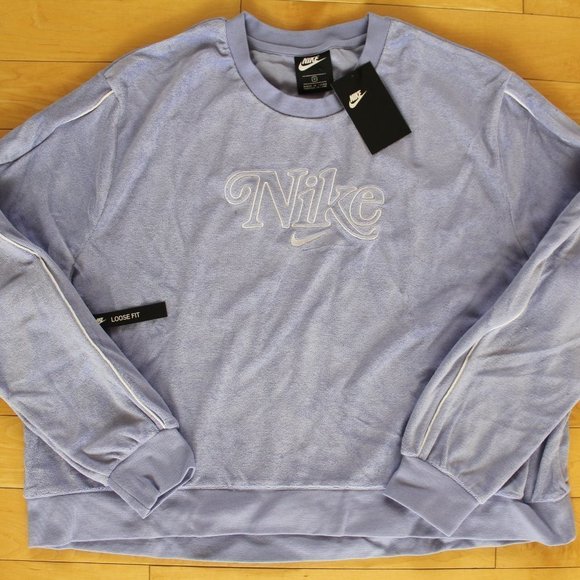 NWT NIKE WOMEN'S‎ PLUS TERRY SWEATSHIRT LAVENDER - Picture 1 of 5